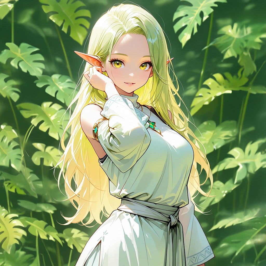 ミドリのエルフb | の人気AIイラスト・グラビア