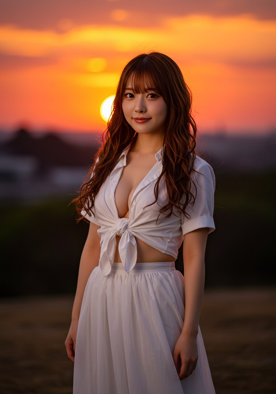 夏の夕陽