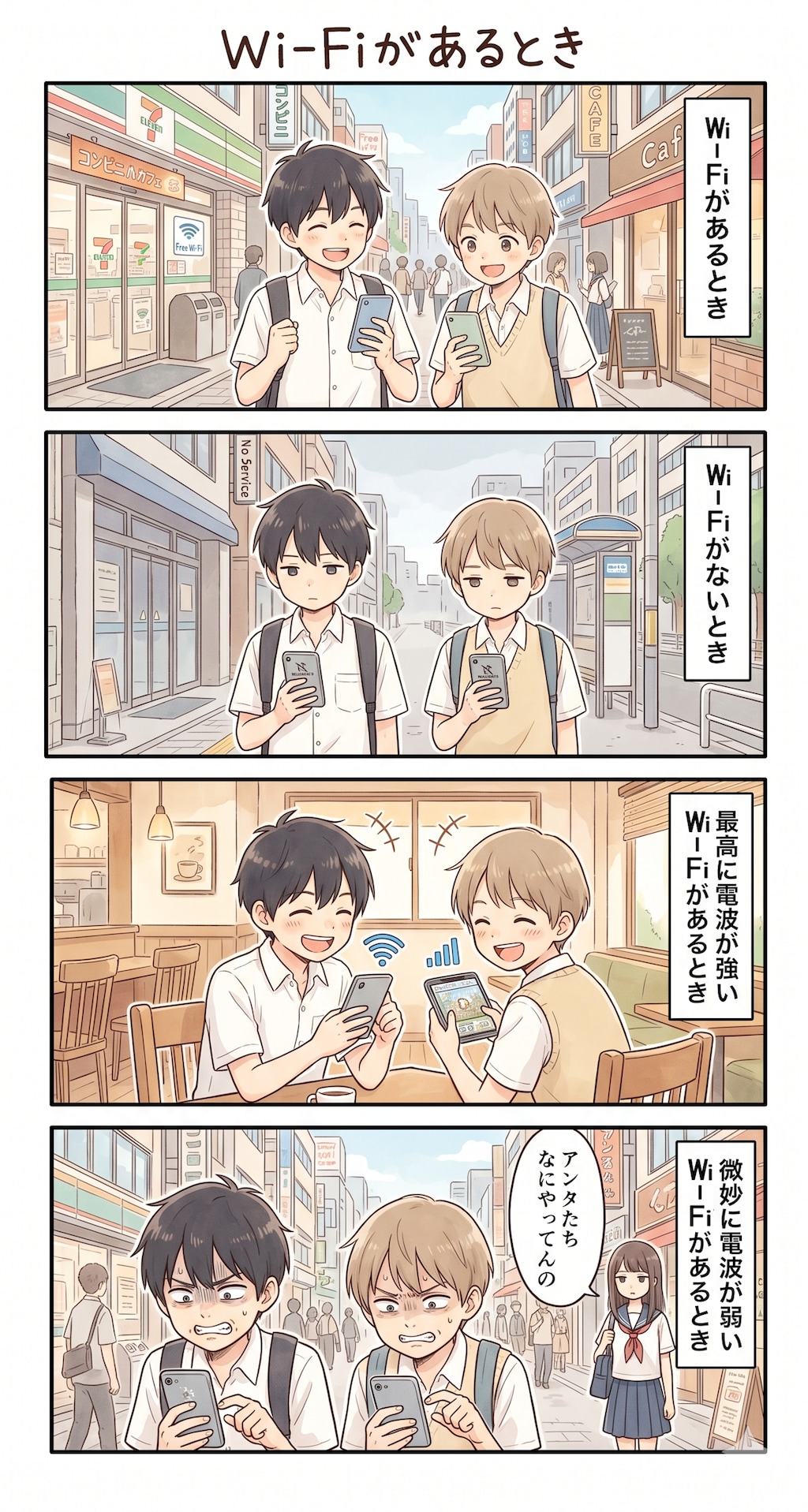 #35 ゆる日常4コマ「Wi-Fiがあるとき」