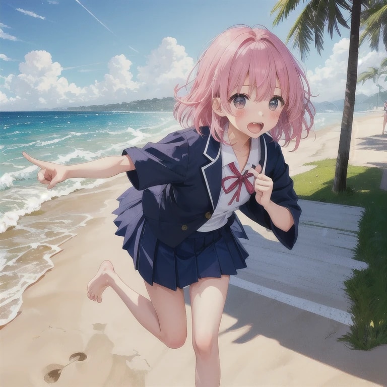 お兄ちゃんあれあれっ　早く捕まえてきて～