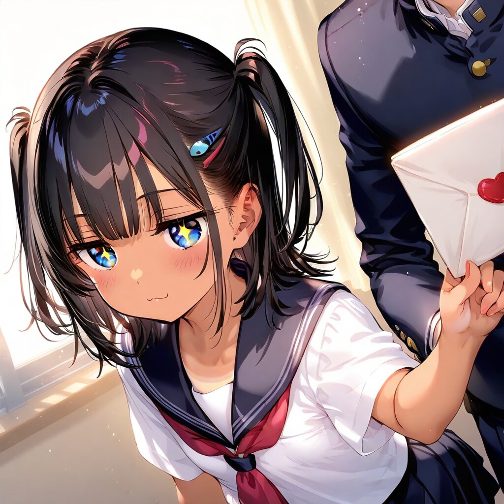 お手紙を男子生徒に渡すこなつちゃん