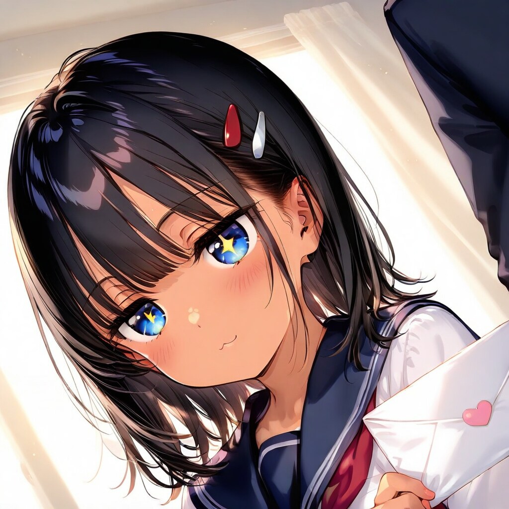 お手紙を男子生徒に渡すこなつちゃん