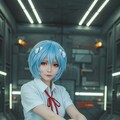 エヴァコスプレ：赤い髪と制服のコントラスト！｜エヴァコスプレ：無機質な空間に佇むレイ 11枚目