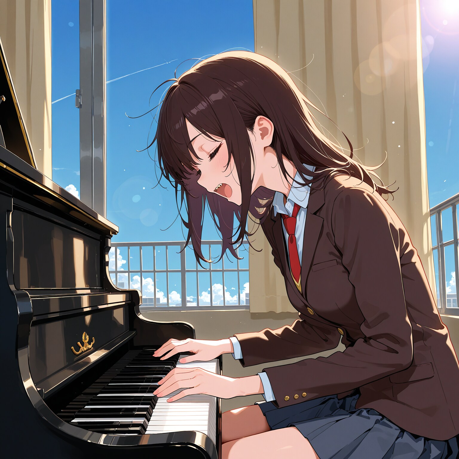 ピアノを弾く少女 | の人気AIイラスト・グラビア