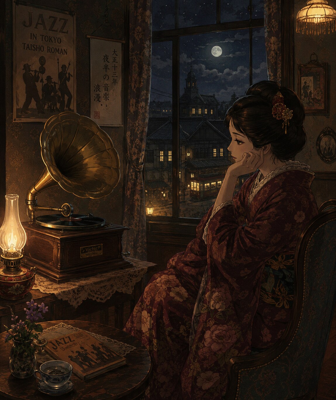 大正時代の夜/JAZZ | の人気AIイラスト・グラビア