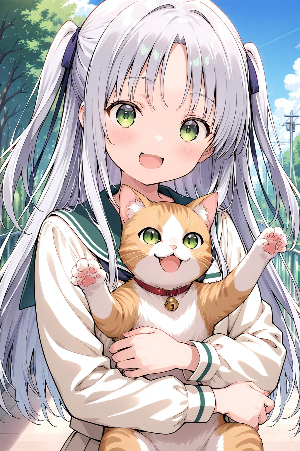 猫を抱く女の子 | の人気AIイラスト・グラビア