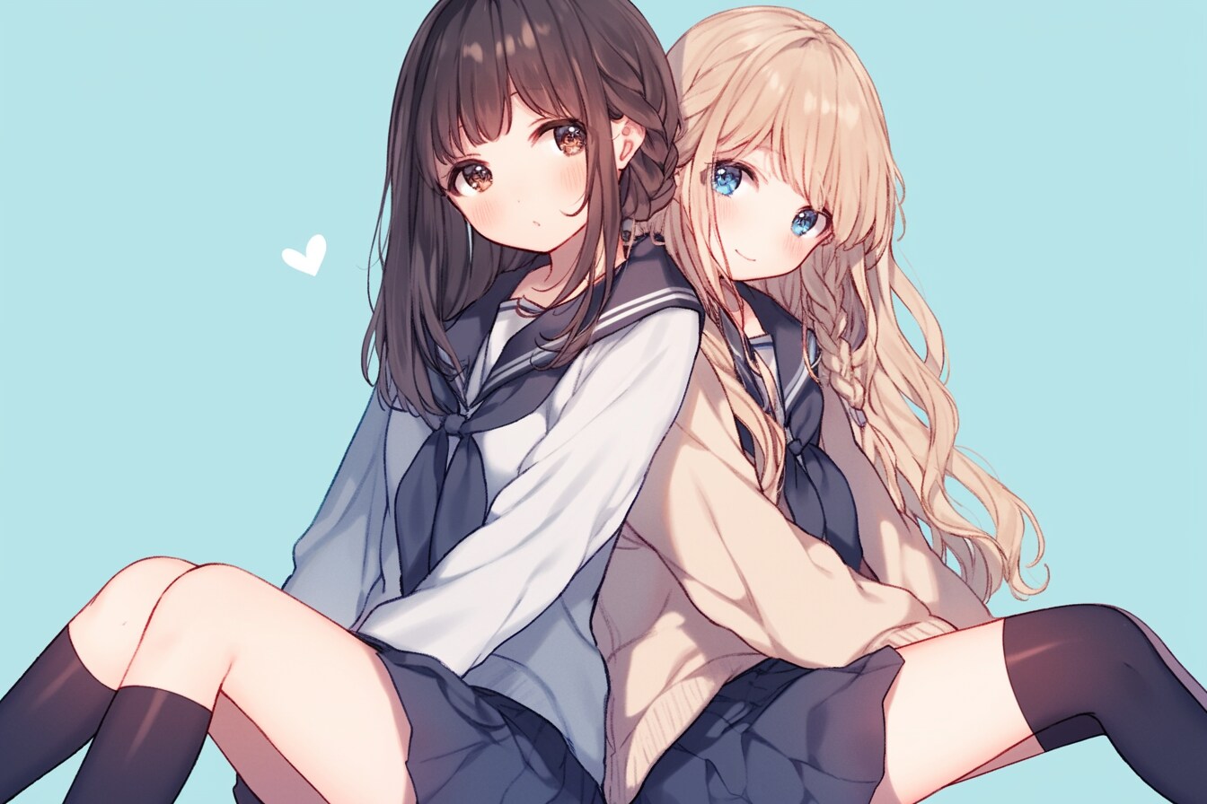 二人のJK28 | の人気AIイラスト・グラビア