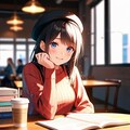 読書の合間の視線 3枚目