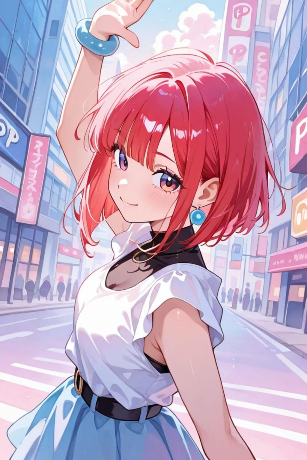 散歩する赤髪ちゃん