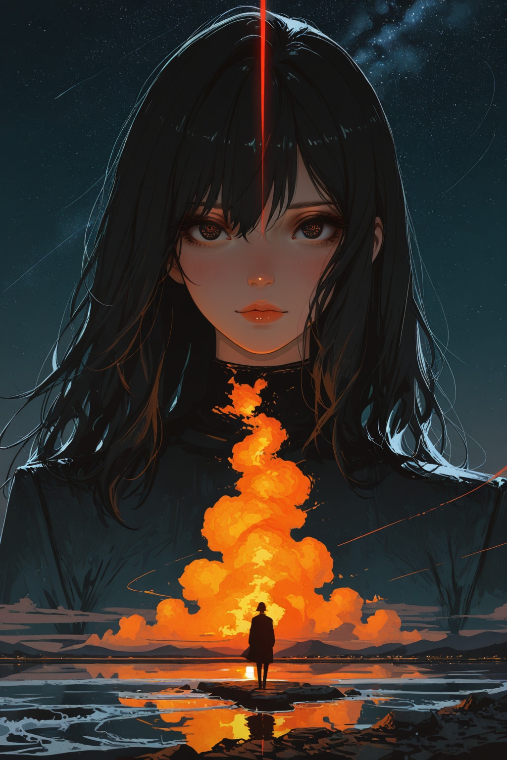 打ち上げの夜空