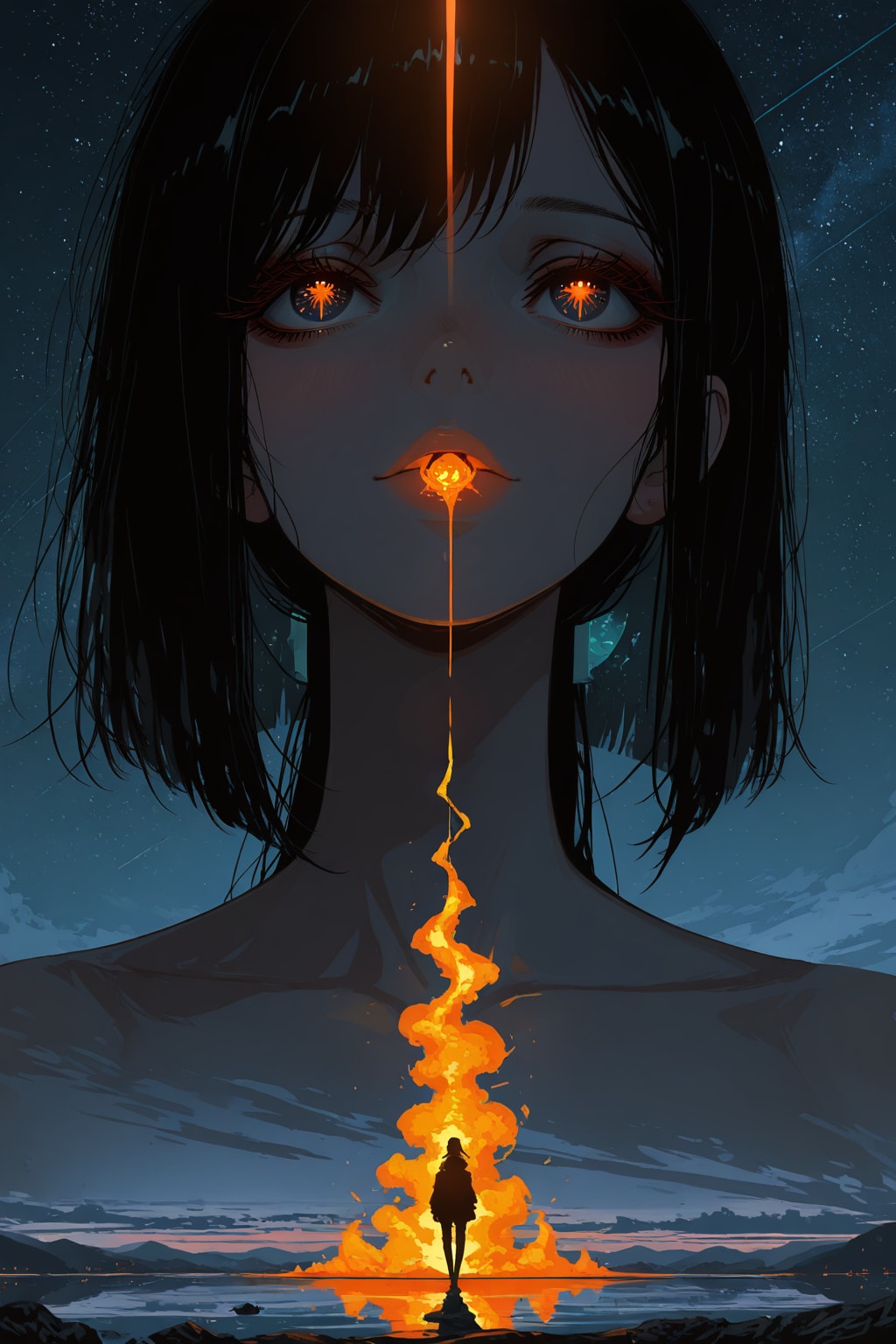 打ち上げの夜空