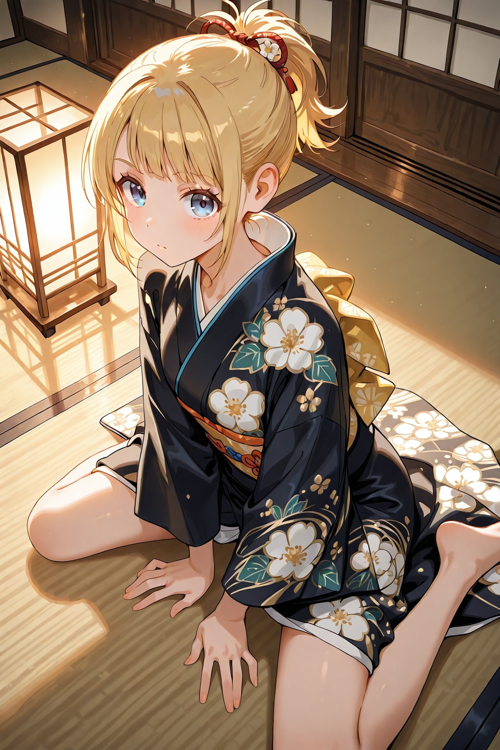 黒い着物を着た少女 | の人気AIイラスト・グラビア