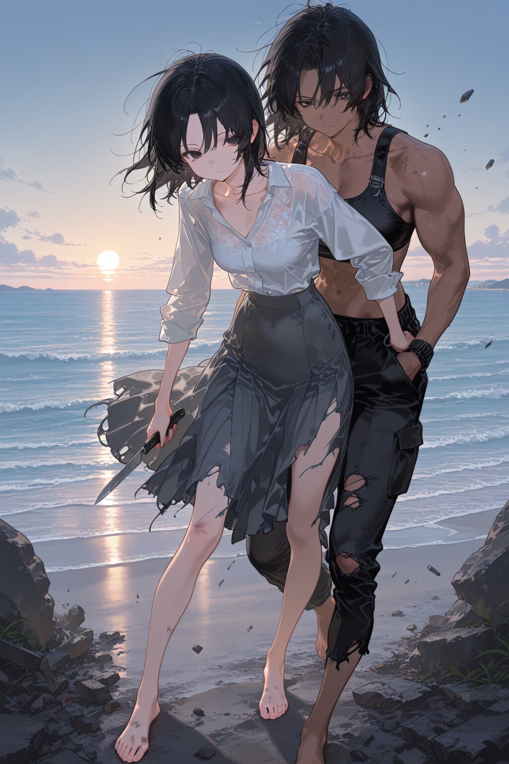 無人島の二人 | の人気AIイラスト・グラビア