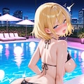 ギャルとナイトプールで 6枚目