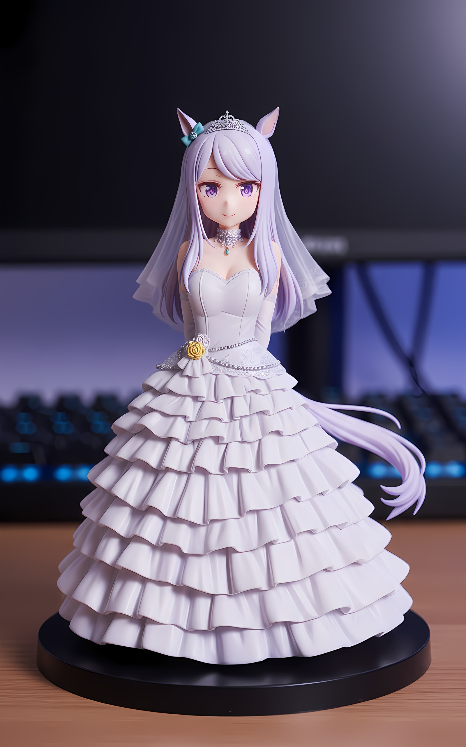 メジロマックイーン ウエディングドレス フィギュア風 | の人気AIイラスト・グラビア