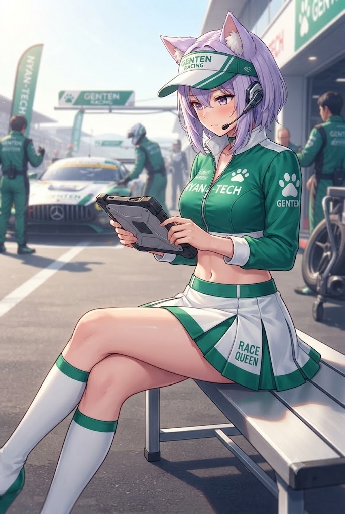 調べごとをするレースアンバサダーのシス