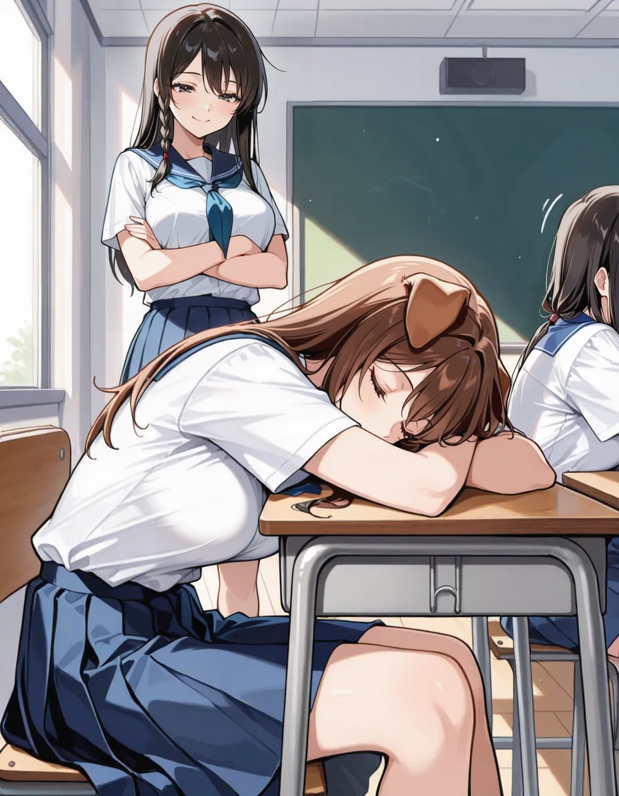 今日のわん娘 #45 「居眠りわん娘」 | の人気AIイラスト・グラビア