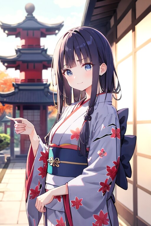 和装女子　京都にて