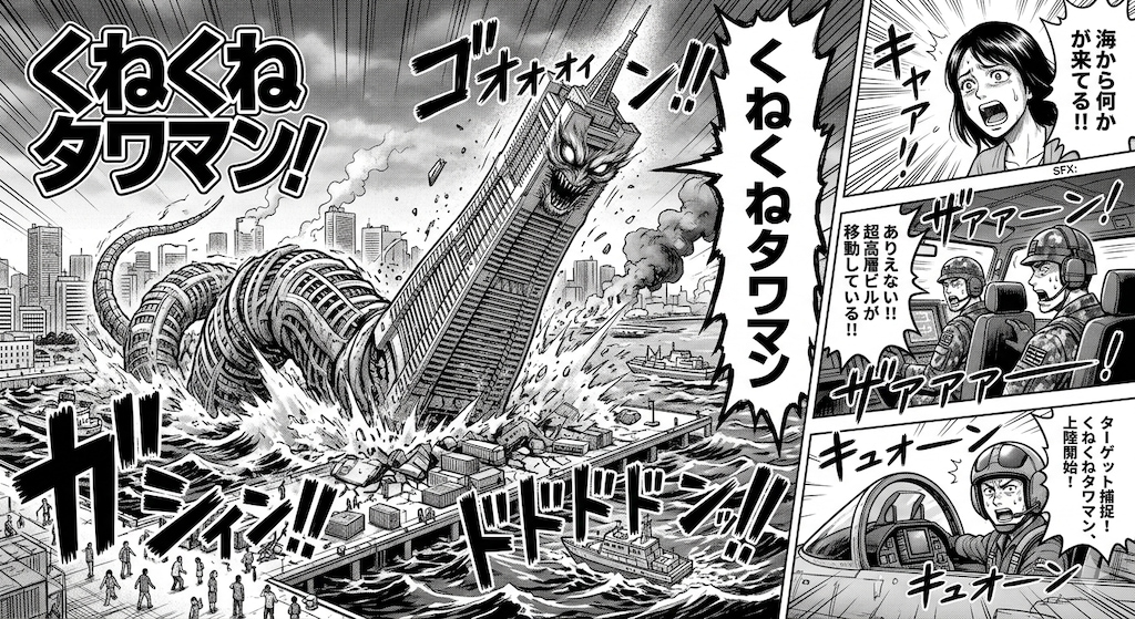 くねくねタワマンの襲来