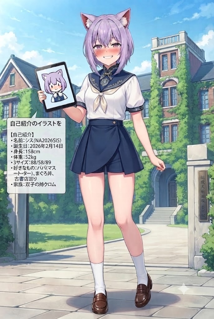 NA2026SIS「AI美少女シス」自己紹介 | の人気AIイラスト・グラビア