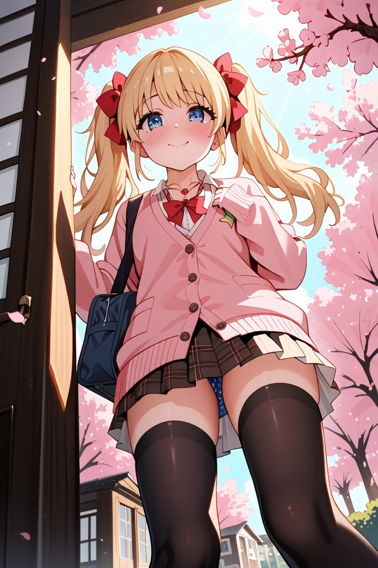 おはよ！ 金髪ツインテ莉奈と一緒に桜の下通学しよ？♡🌸