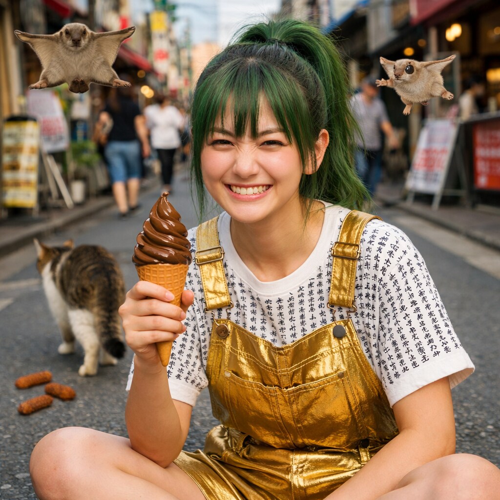 緑髪の人