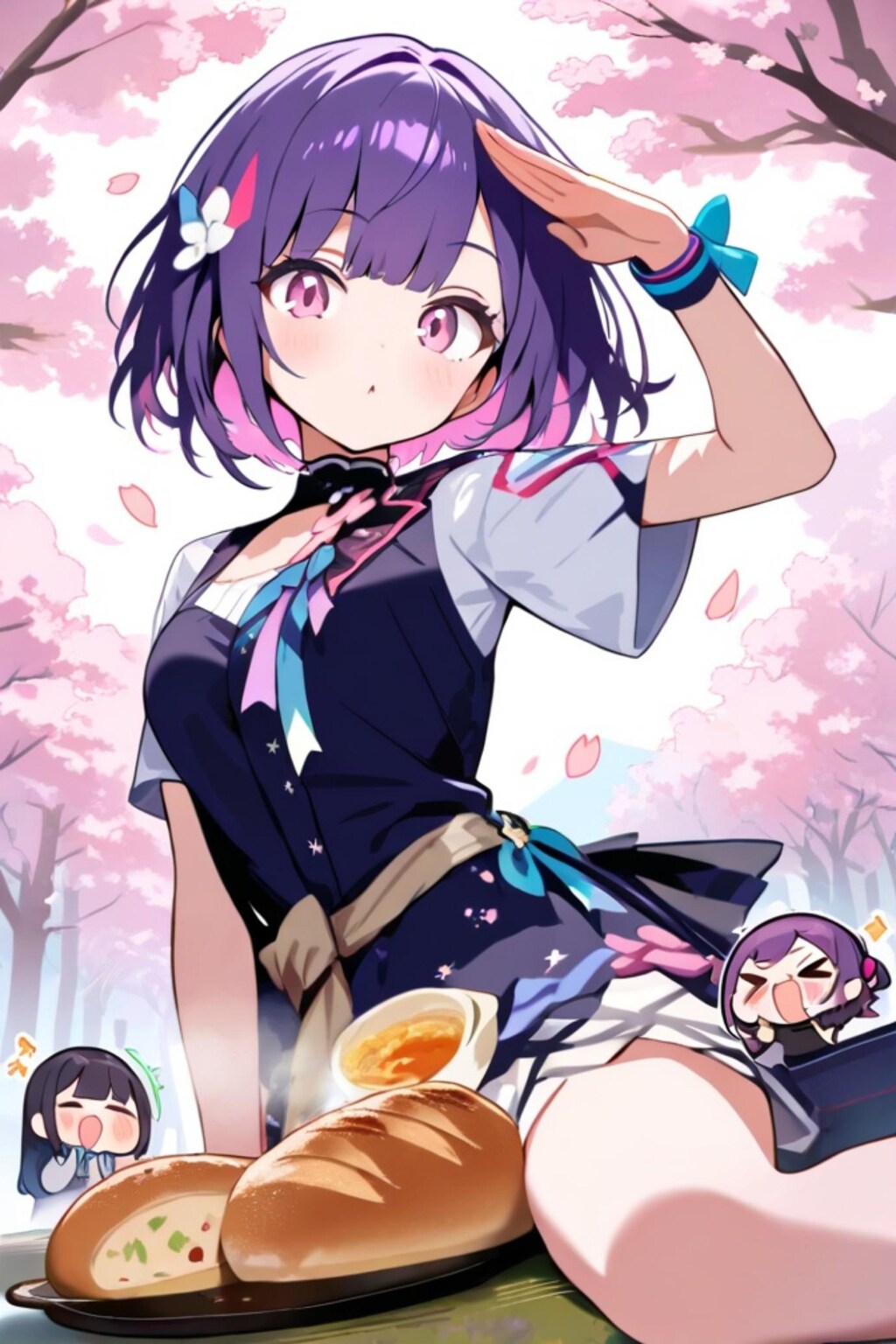 紫髪ちゃんとお花見