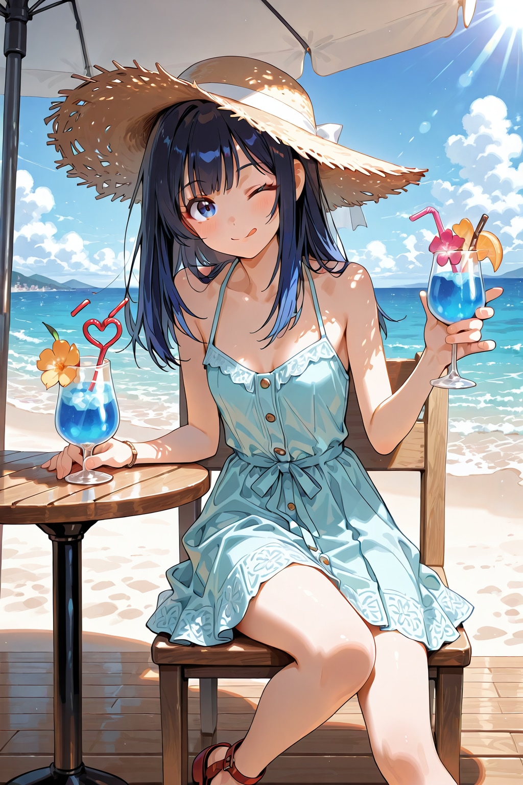 【企画：理想の夏コーデ】まずは基本の寒色系ワンピースから②
