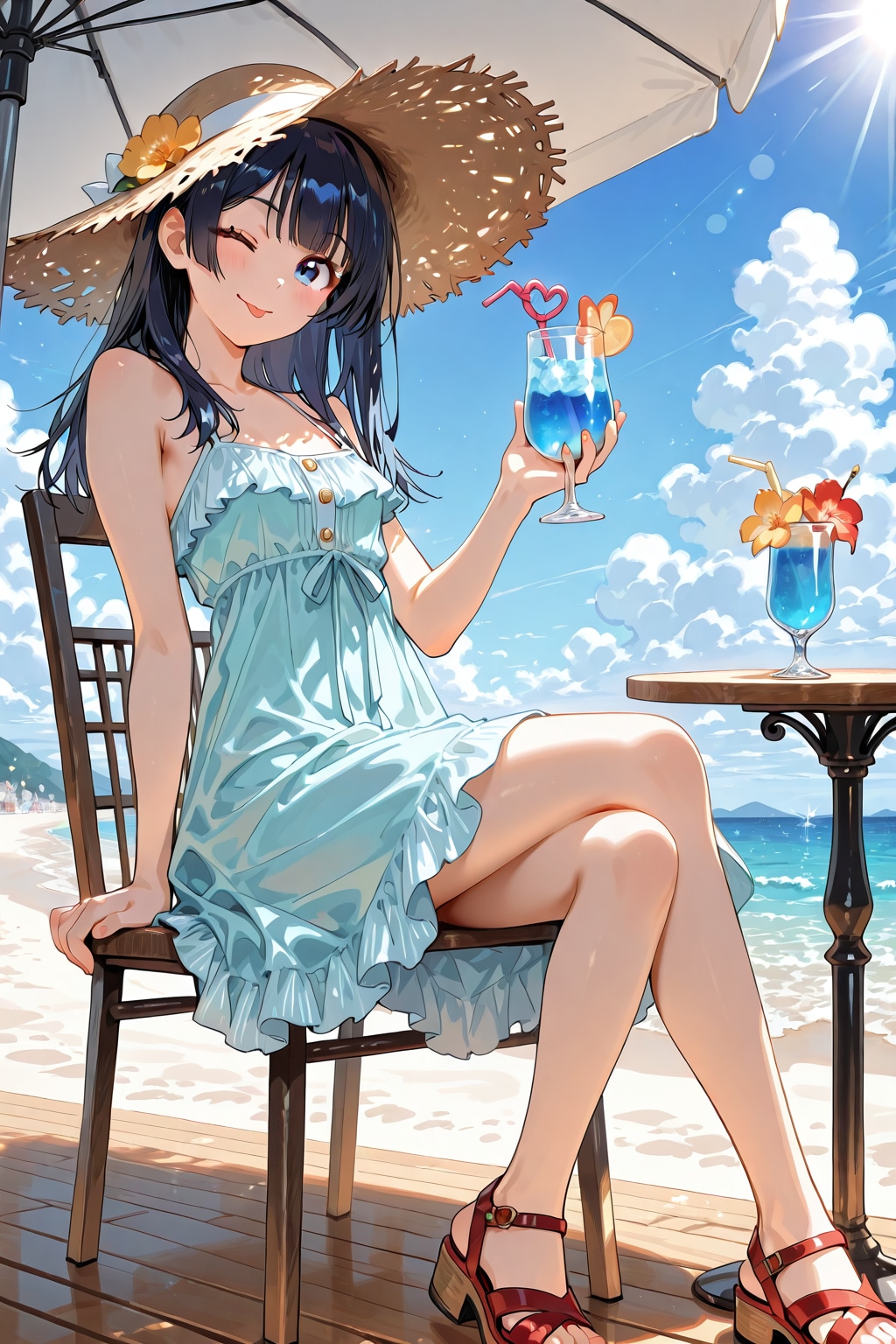 【企画：理想の夏コーデ】まずは基本の寒色系ワンピースから②