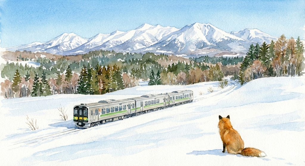 十勝連峰と富良野線 | の人気AIイラスト・グラビア