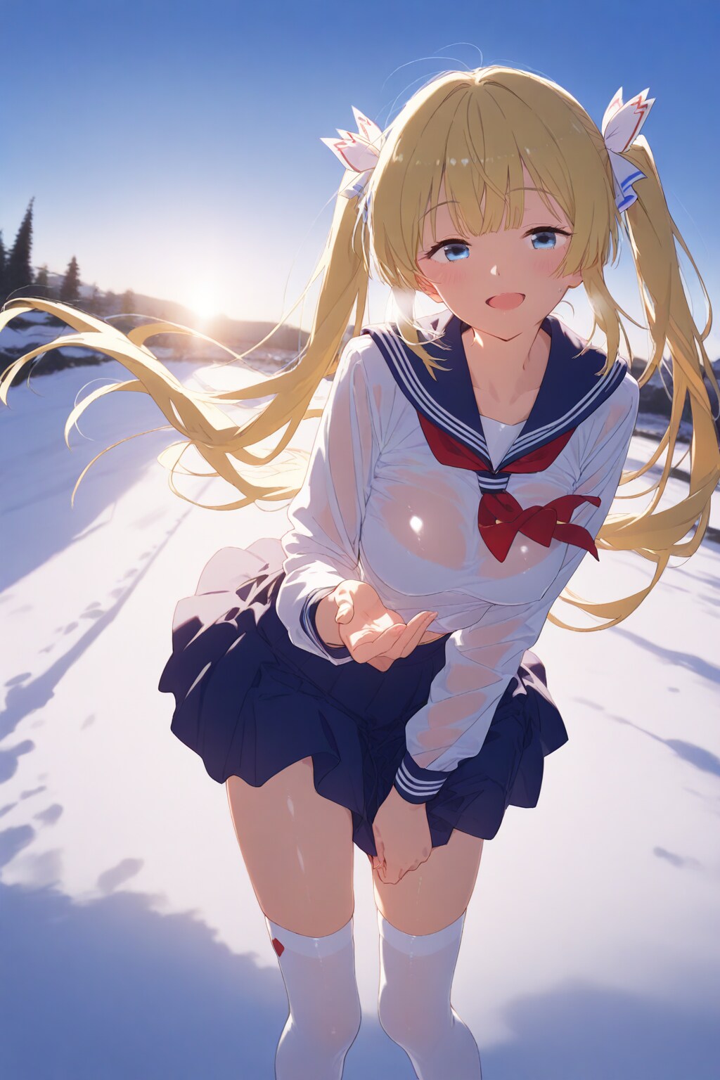 「一緒に学校まで行こ♪」