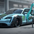 初音ミクとモンスターエナジーポルシェタイカン 3枚目