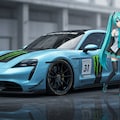 初音ミクとモンスターエナジーポルシェタイカン 2枚目