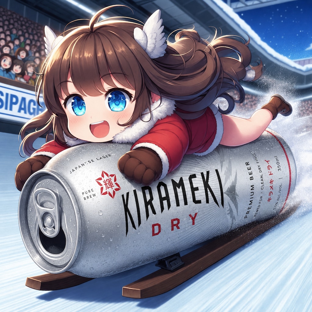 ビールスケルトンを楽しむ小さな女の子
