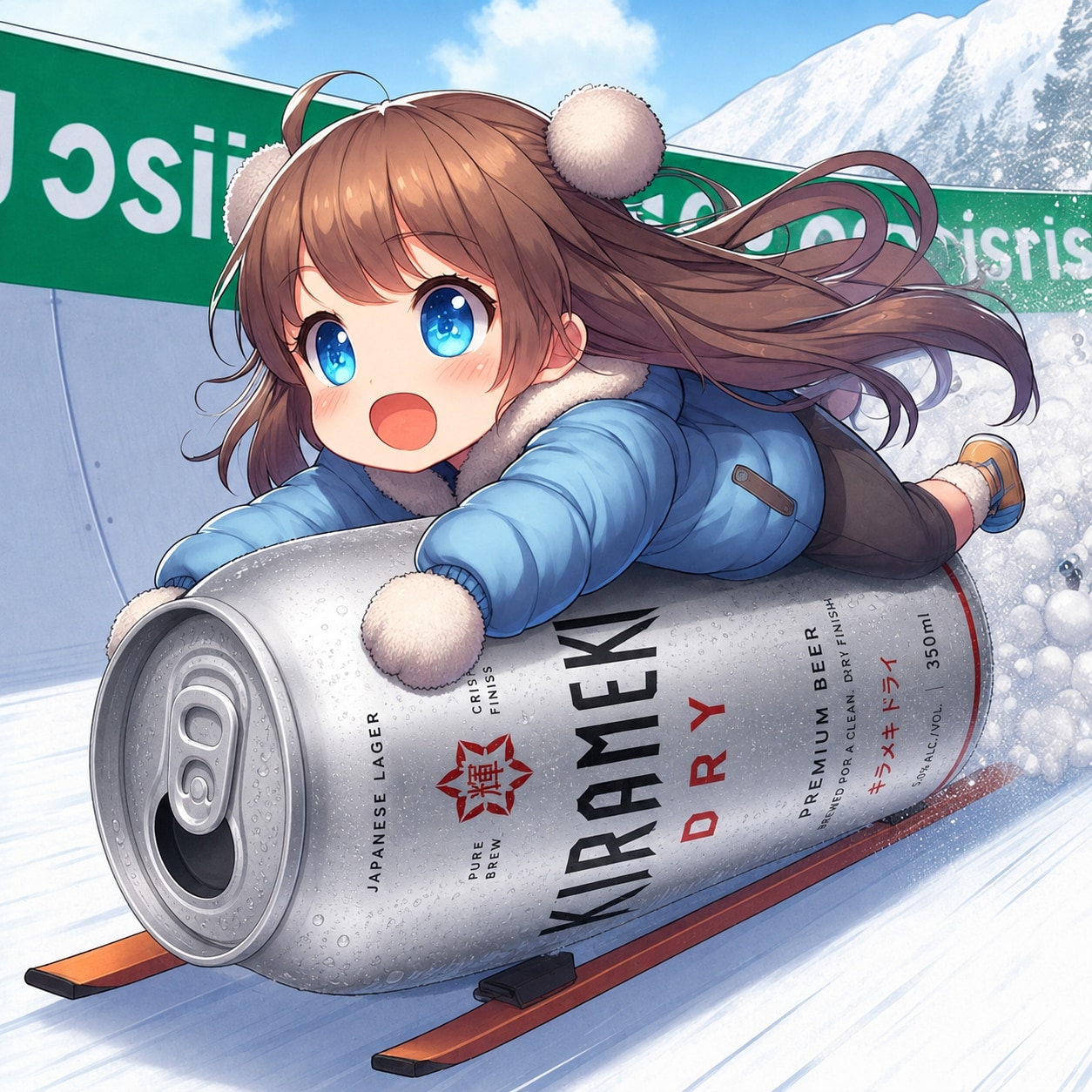 ビールスケルトンを楽しむ小さな女の子
