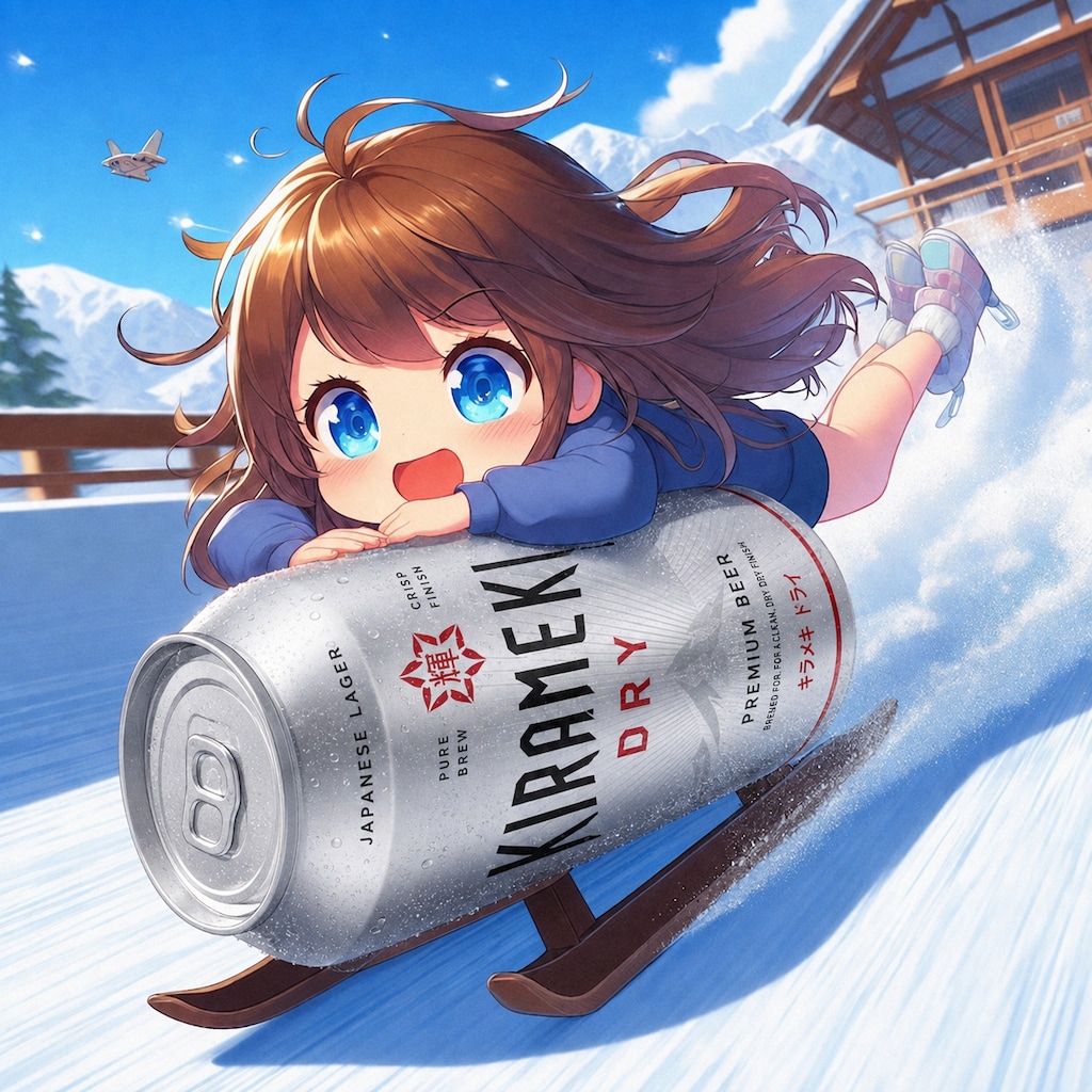 ビールスケルトンを楽しむ小さな女の子