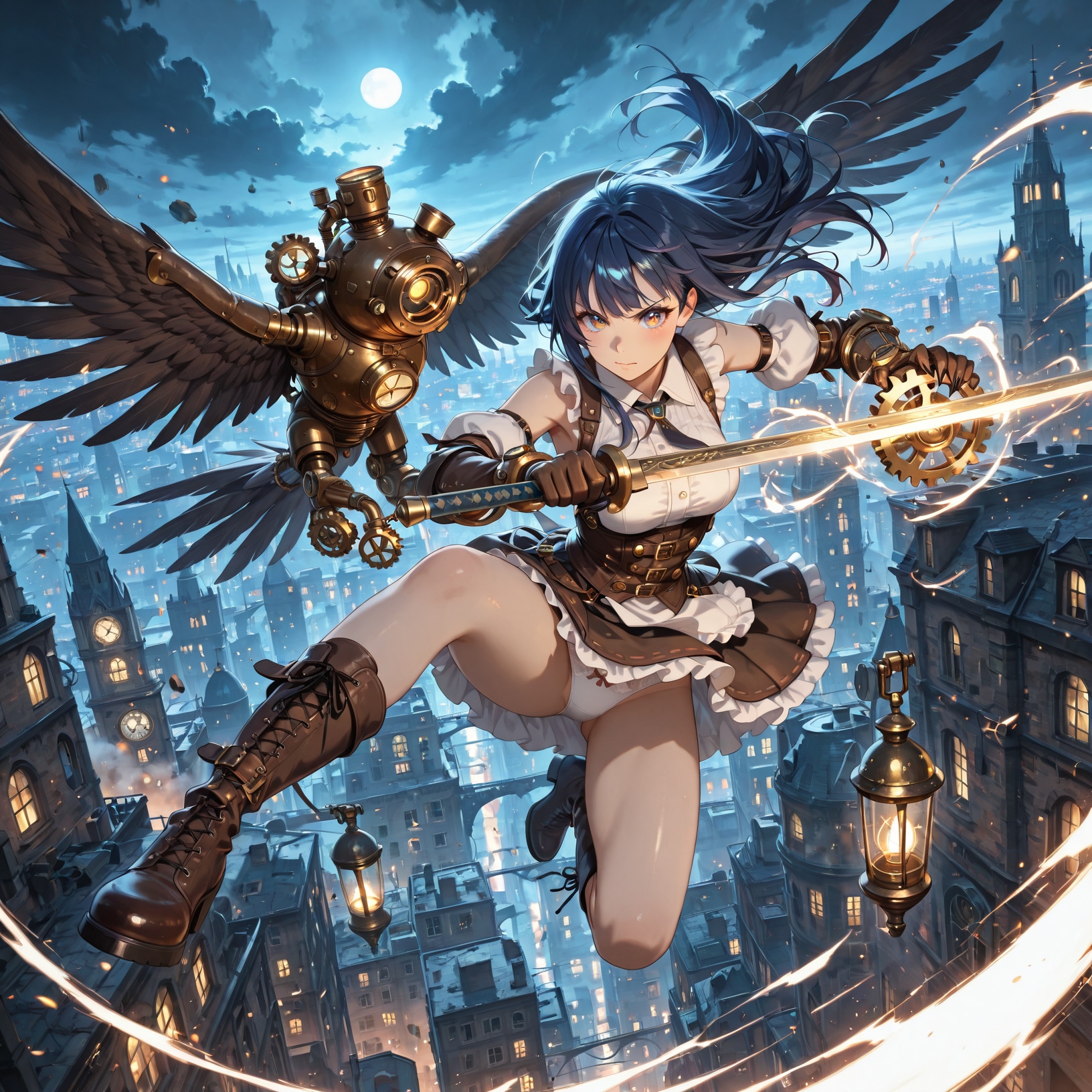 蒸気の街と少女【其の2】 | の人気AIイラスト・グラビア
