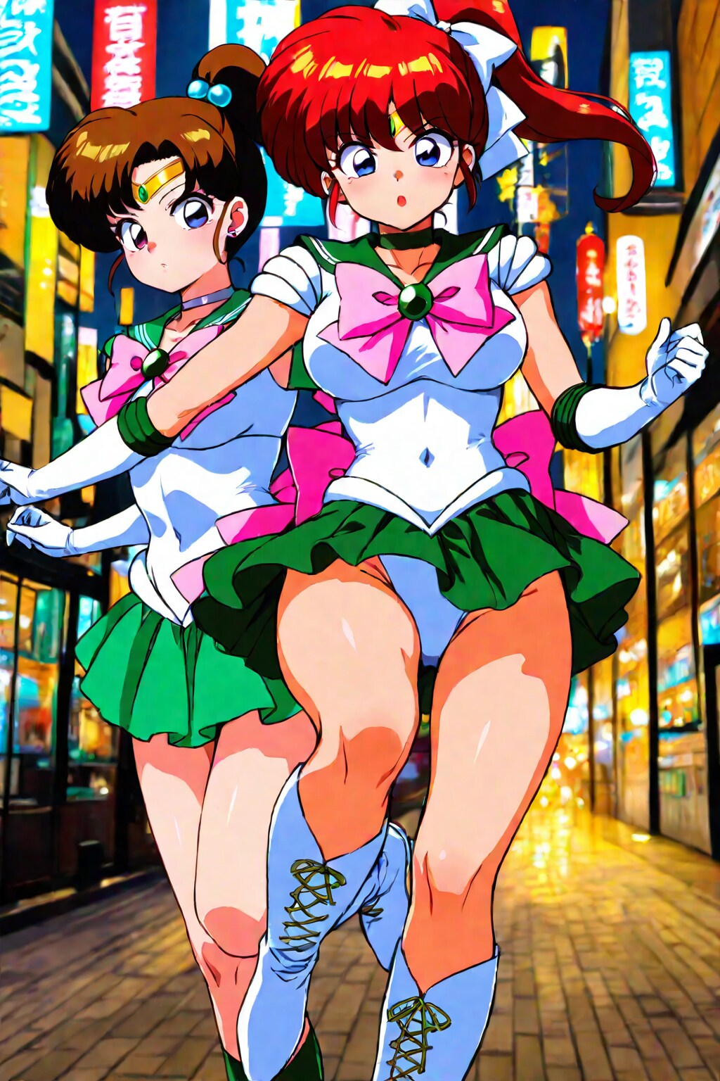 セーラーらんまー、ジュピターと行動する