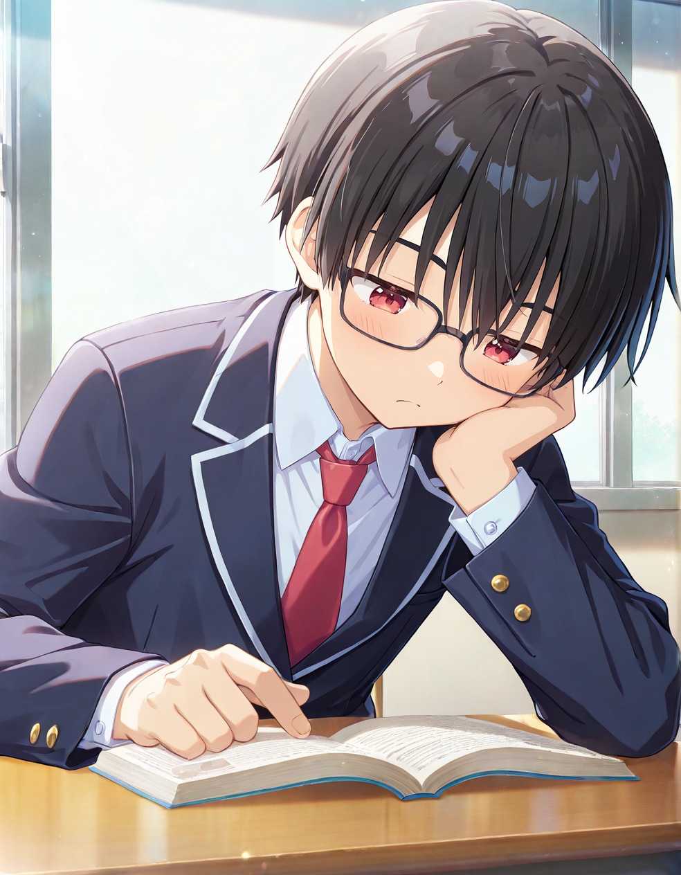 本を読む眼鏡男子