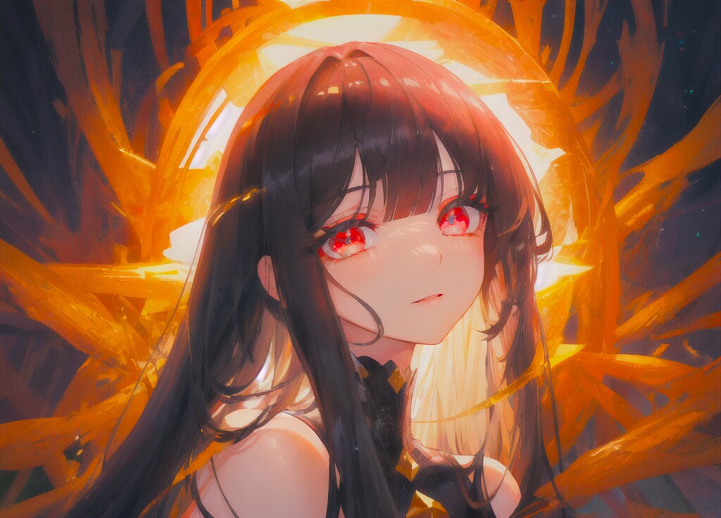 ぱっつん前髪(straight cut bangs:1.3),