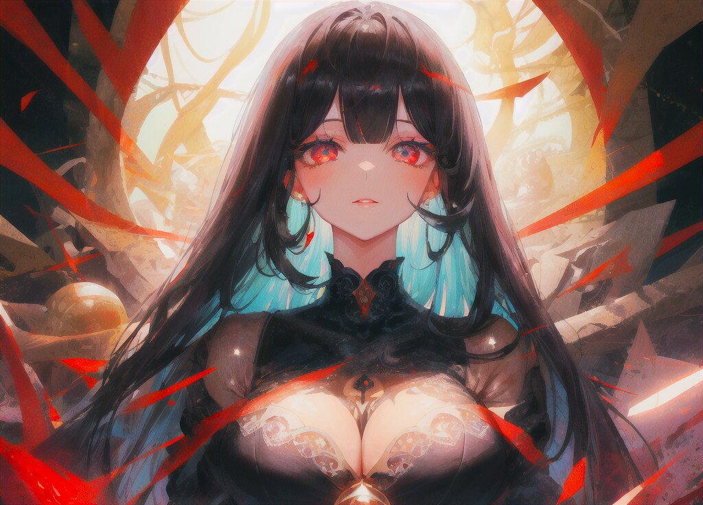 ぱっつん前髪(straight cut bangs:1.3),