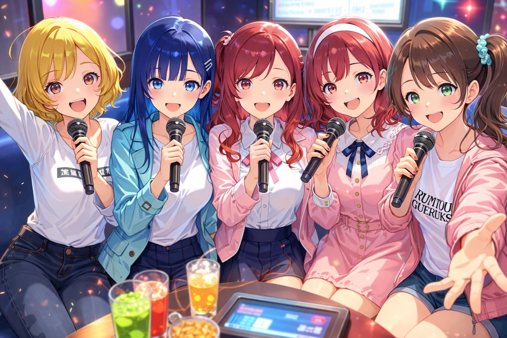 5人でkaraoke！