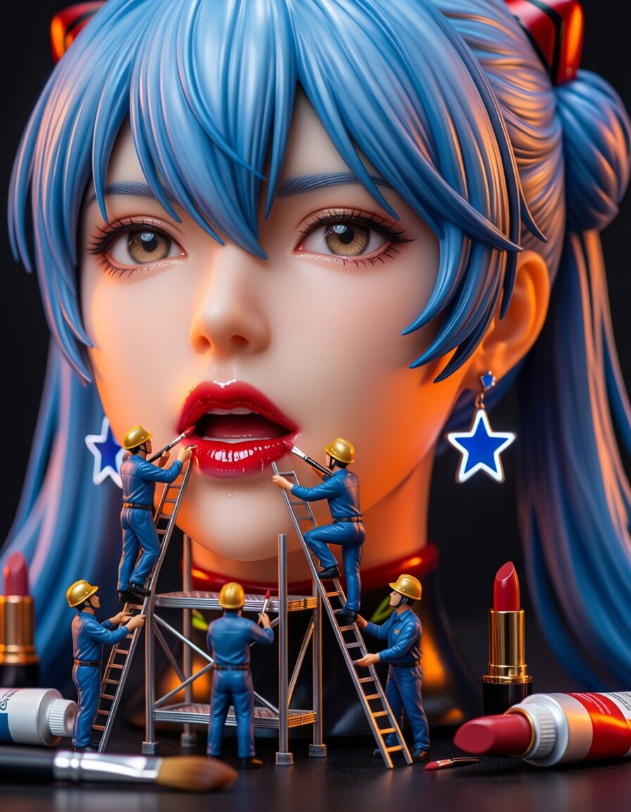 麻宮リン人形💙リップメイク