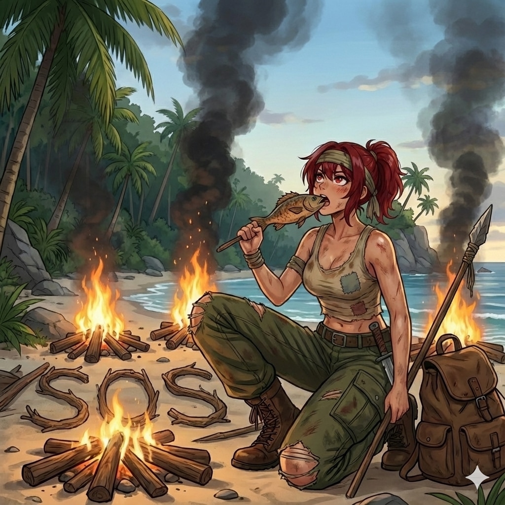 無人島サバイバルの三日目 | の人気AIイラスト・グラビア