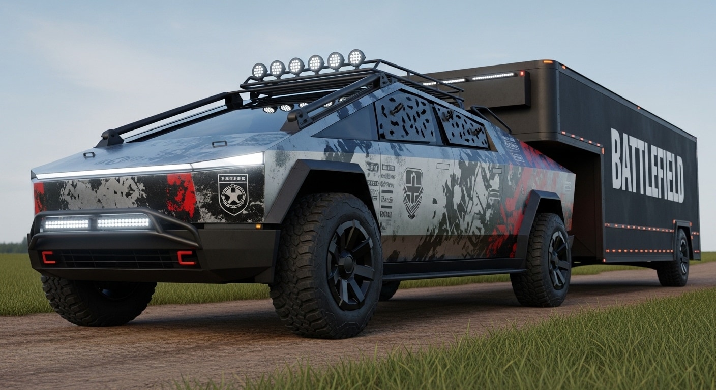 テスラサイバートラックバトルフィールド軍用車 | の人気AIイラスト・グラビア