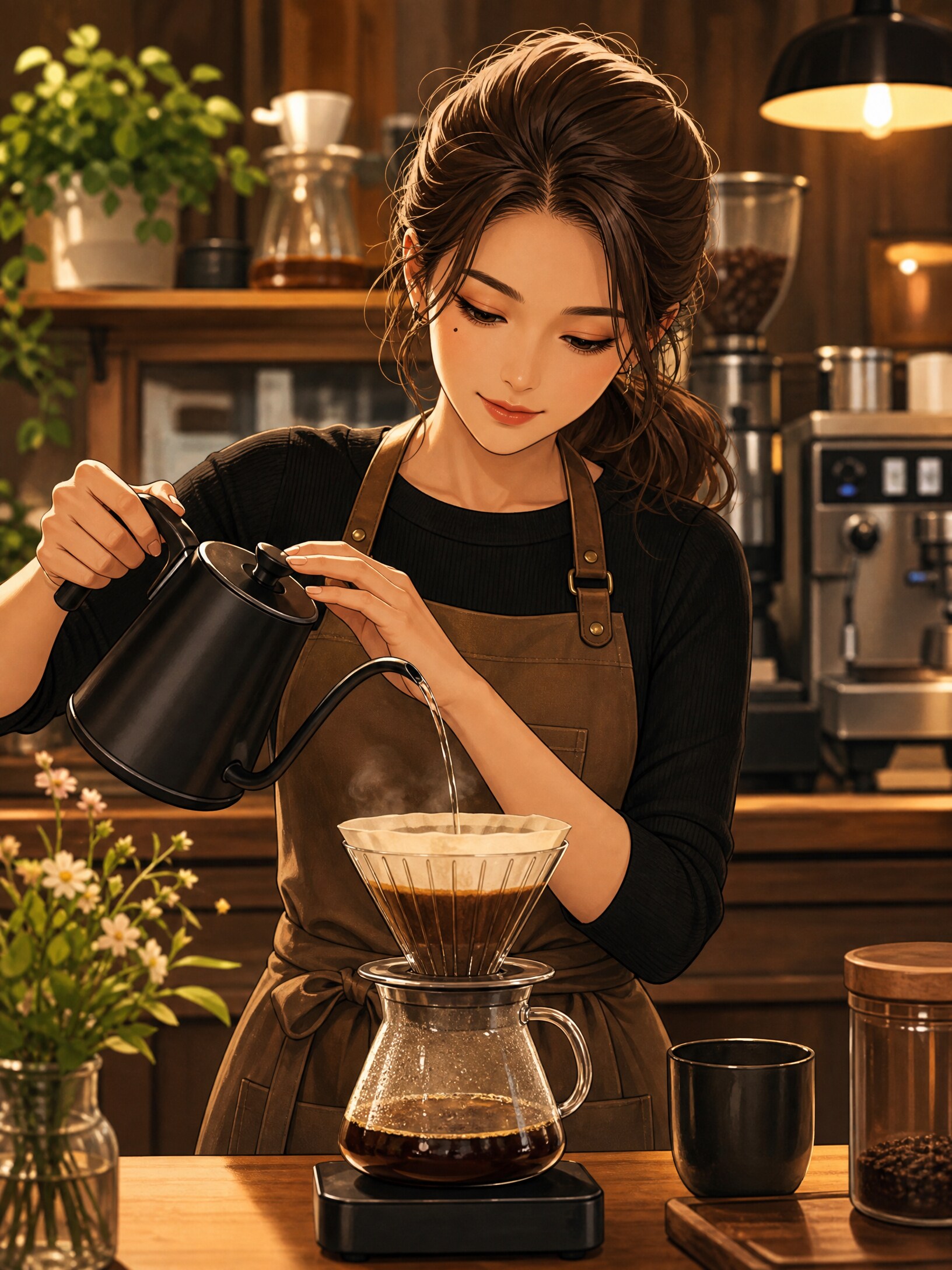 カフェのバリスタ