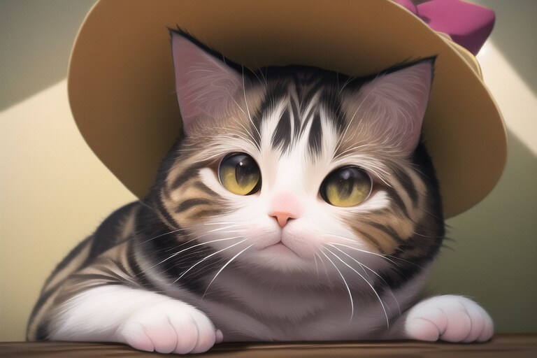 帽子を被った猫