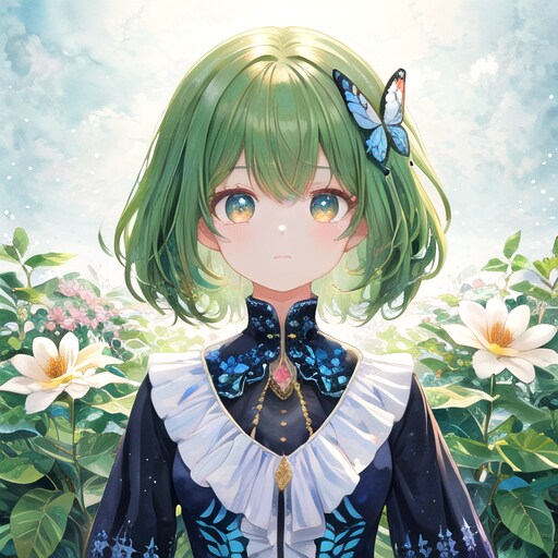 蝶と女の子 | の人気AIイラスト・グラビア