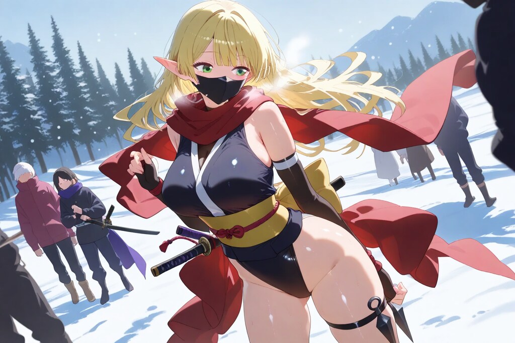 雪の地で戦え！エルフ忍者隊