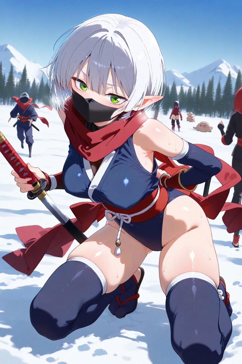 雪の地で戦え！エルフ忍者隊